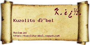 Kuzolits Ábel névjegykártya